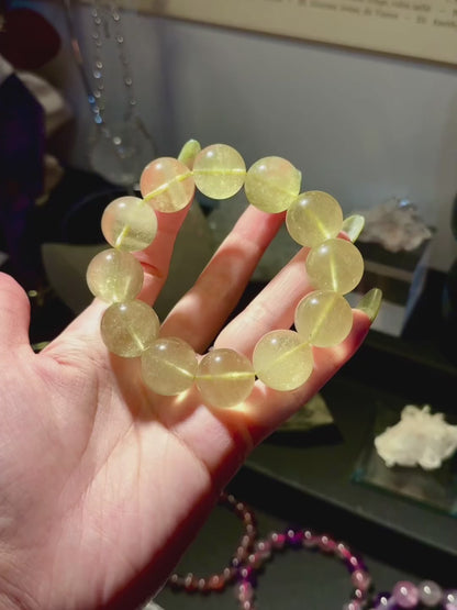 Collector Grade Libyan Gold Tektite Desert Glass 18mm Beaded Bracelet