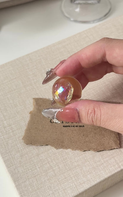 Citrine Sphere with Rainbow Flash