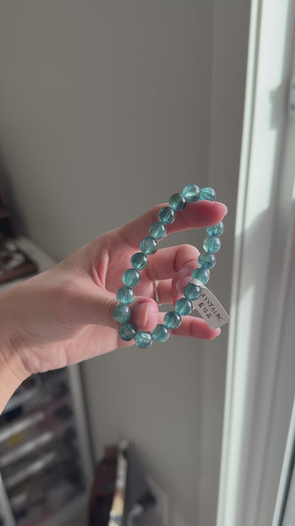 Ultra High Quality Rare Green Blue Kyanite Bead Bracelet