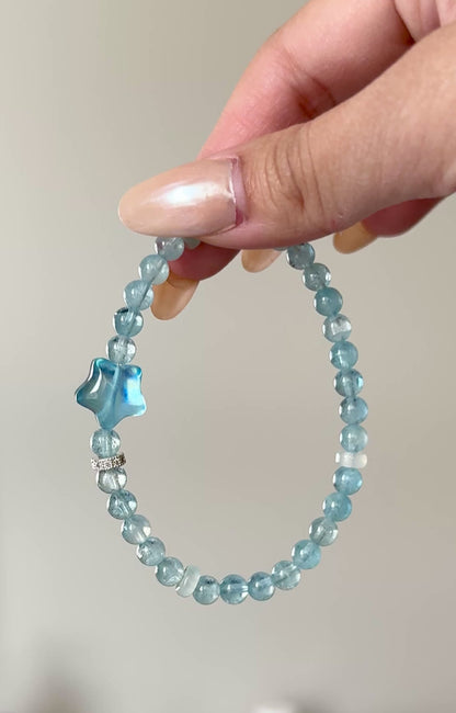 Aquamarine Star Bracelet