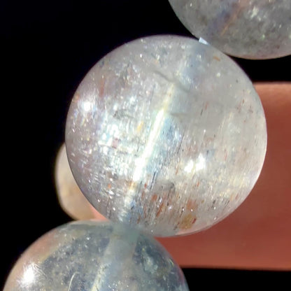 Gradient Translucent Beryl Aquamarine 12.6mm Beaded Bracelet
