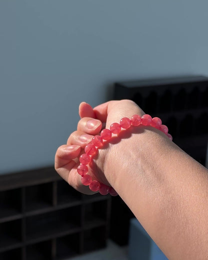High Grade Gemmy Rhodonite Beaded Bracelet 紅紋石