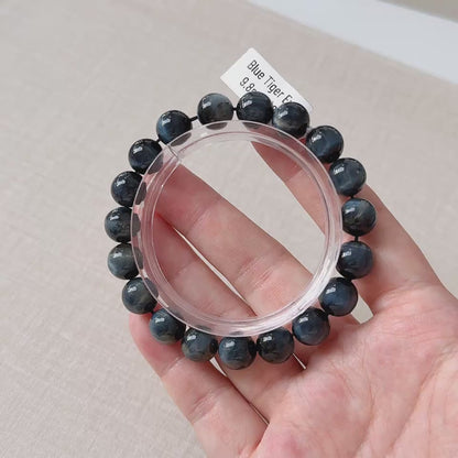 Blue Tiger Eye 9.6mm Beaded Bracelet