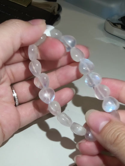 Heart Shaped Double Sided Flashing Moonstone