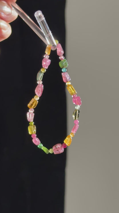 Rainbow Freeform Tourmaline Bracelet