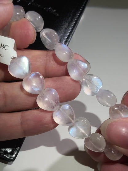 Heart Shaped Double Sided Flashing Moonstone